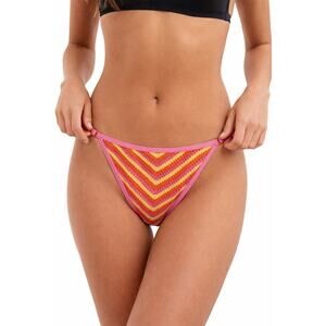 Beach Riot Pink Chevron Crochet Bikini Bottoms Size S 🌼